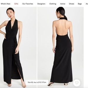 Norma Kamali Black Halter Long Dress